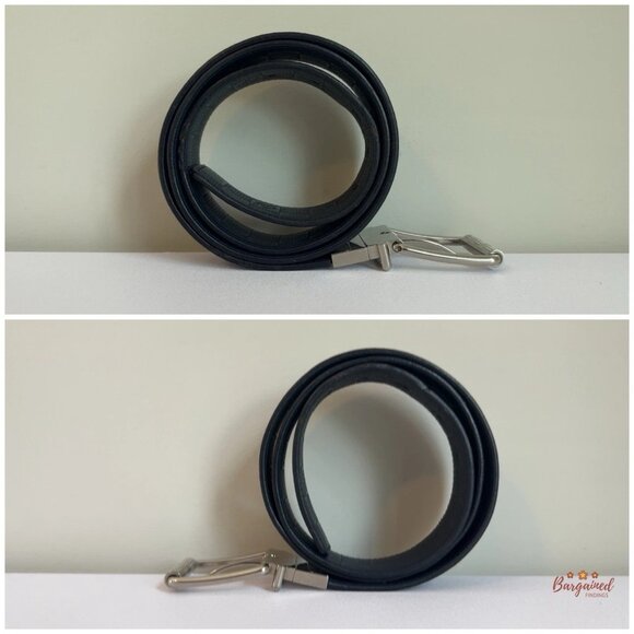 Auth Louis Vuitton Damier Grey/Black Reversible Leather Silver Buckle Belt 95 - Picture 8 of 11